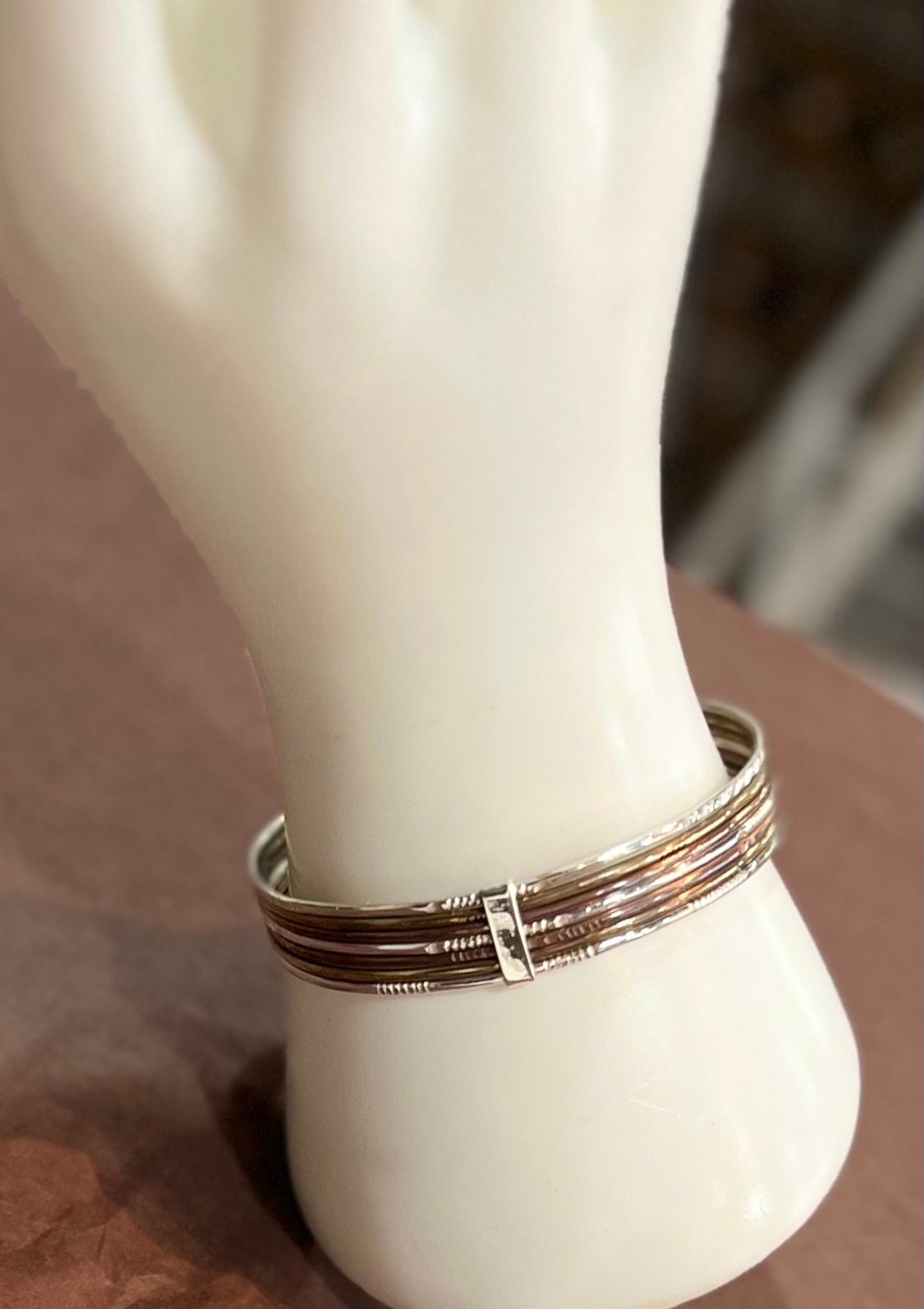 Bracelet Semainier Argent Bronze Et Cuivre Artisanat Peu