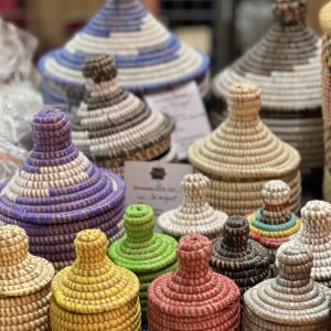 Paniers décoratifs ronds à couvercle Sénégal